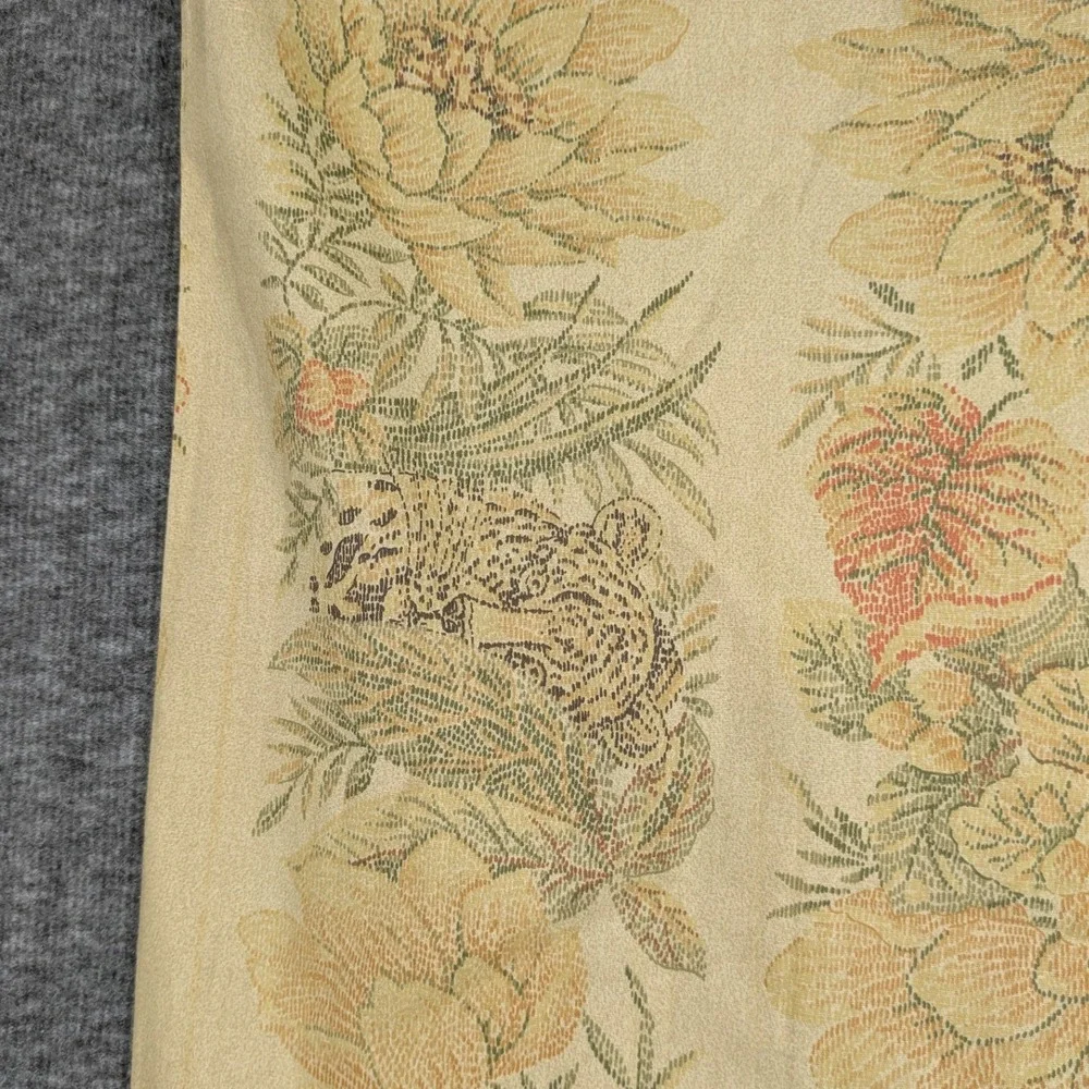 Vintage Gold Botanical Jungle Animal Print Lightweight Fabric 44